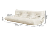 Levede 3 Seaters Floor Sofa Caterpillar Lounge REP1001-3S-BG