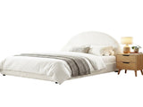 Artiss Gas Lift Queen Bed Frame with Bedside Table Set Boucle Fabric Upholstered Platform Bed BFRAME-SET-ELLA-SCAN-BS01