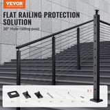 VEVOR Cable Railing Post, 36" x 1" x 2" Angled Hole Stair Railing Post, 10 Pre-Drilled Holes, SUS304 V952-1JZLGZHS91424HS5GV0