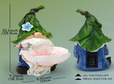 Solar Powered Garden Gnome Bird Feeder with Dual LED Lights - Automatic Night Illumination, V888-ELOSUNG45324