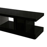 TV Cabinet with 2 Storage Drawers With High Glossy Assembled Entertainment Unit in Black & White V43-TVC-GND-B&W