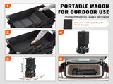 Foldable Double Decker Wagon, 400L Collapsible Wagon Cart with All-Terrain Wheels, Heavy Duty V952-ZDHYBXSSTCHSXALL9V0