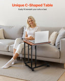VEVOR C Table, C Shaped Sofa Side Table with Metal Frame Rolling Casters, Portable C Shaped End V952-CZ1JT1CBHB208HKNP001V0