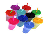 20pcs Color Changing Straw Cups Professional Innovative Food Grade PP Plastic Reusable Cups with V1294-YM0901-3118240153411