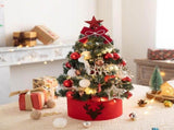 Mini Desktop Christmas Tree Flocked Pink Christmas Tree Christmas Tree Set - red and white - Size V1106-128-87682-RED-60CM