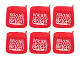 6Pcs Christmas Pot Holders with Pocket Heat Resistant Hot Pad Oven Mitts Cookie Bag Christmas Pot V1294-YM0512-3115220143811