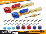 Professional Car AC Repair Kit, Schrader Valve Core Removal Tool with Quick Release for High and Low V1237-ZY-203-3189