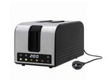 Devanti 2-Slice Toaster, LED Display 3.5cm Wide Slots 6 Browning Levels TOASTER-2S-SS-BK
