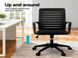 Artiss Ergonomic Office Chair Mesh Computer Desk Chairs with Lumbar Support, Height Adjustment OCHAIR-L-2014-BK