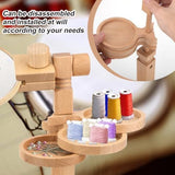 Embroidery Hoop Stand Rotating Wooden Cross Stitch Stand, Adjustable, with 15cm & 20cm Hoops, for V1107-120-09407-WOO-EMBROIDERYSTAND