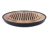 Bamboo Round Tea Tray Teapot Mat Serving Tray Drainage Water Storage Tea Set Home Supplies10in V1294-YM0721-3118210073412