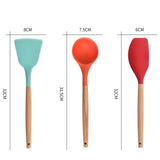 12pcs Cooking Utensils Set Silicone Colorful Wood Handle Cooking Kitchen Utensil Set Colorful V1294-YM0717-3118220192511