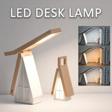 Scandinavian Wood Small House Foldable LED Desk Lamp, Wood ABS Night Light/Eye-Caring Lamp, 3 Color V1232-XFZYD-001