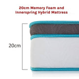 King 20cm Hybrid Mattress Memory Foam and Innerspring Support V63-821851