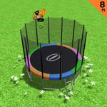 Kahuna Blizzard 8 ft Trampoline Rainbow with Basketball Set TRA-BLZ-08-RB-BB