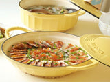 BUYDEEM CP581 Enameled Cast Iron Dutch Oven Yellow V943-CP581-28CM-YELLOW
