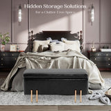 Storage Ottoman Stool Bench Seat 97cm PU Leather BLACK V274-FT-GQ104-BK