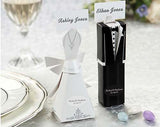 100 Pack of 50 Bride and 50 Groom Wedding Bridal Bomboniere Favor Candy Choc Almond Box - Kate Aspen V382-100BRIDEGROOMBXKA
