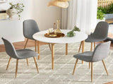 1 Artiss Dining Table and 4 Chairs Set White Grey DSET-TAB01-LI-GYX4