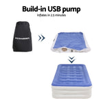 Weisshorn Air Mattress Single Inflatable Bed 46cm Cube Airbed AMAT-CUB01-45-S-BLWH