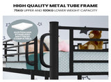 Kingston Slumber 2in1 King Single Metal Bunk Bed Frame, with Modular Design, Dark Matte Grey V219-BEDBBSKS02MA