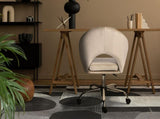 Office Desk Chair - Velvet Home Office Swivel Computer Seat COVE CREAM V274-FT-VOC-004GD-CR