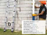 Telescoping Extension Ladder 8.5FT One-button Retraction 375 LBS Capacity V952-SSLTNLSLK85FO00LTV0