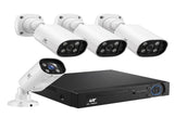 UL-Tech 4CH 5MP PoE NVR Security System, 4 Cameras, Dual-Light Colour Night Vision, Two-Way Audio, CCTV-POE-4C-4S-WH