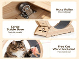 i.Pet Wooden Cat Exercise Wheel 91cm Indoor Cat Treadmill Large PET-CEW-D90-WOOD-NT