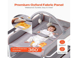 Baby Changing Table, Foldable Diaper Change Station with 2 Fabric Drawers, Side Basket & Hanging V952-ZDNBTQHSHXWD5L2KV001V0