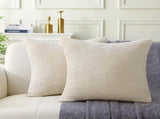 18" x 18" Decorative Throw Pillow with Inserts, Set of 2 Soft Modern Farmhouse Weave Pattern Throw V1258-DP02-C-3207
