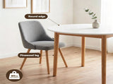 Artiss Round Dining Table and Chairs Set 5pcs Compact Kitchen Furniture White Natural Wood & Grey DSET-TAB01-DIN203A-GYX4