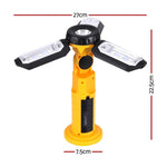 Giantz Work Light Rechargeable USB Cordless LED Lamp Hook Rotation Folding WL-TRI-27LED-FOLD-YL