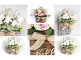Pink Berry Wildflower Hanger Basket Wreath, Hanging Wildflowers Basket Wreath for Front V1192-AZ-W-17228