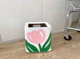 Floral Trash Can Large Mouth Cute Appearance Modern Style Garbage Waste Basket for Kitchen Bathroom V1294-YM0521-3117230064312