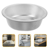 Large Dishwashing Tub for Household Use in Silver Aluminum Round Bowl 1Pack V1369-AZ3-W-23299