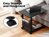 Artiss Laptop Desk Height Adjustable Mobile Workstation Computer Desks 48CM Black LA-DESK-C-48-BK