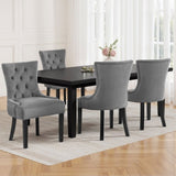 Artiss Dining Chairs Set of 4 Velvet French Provincial Grey UPHO-C-DIN470-VEL-GYX4