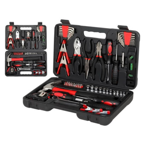 Giantz 70pcs Tool Kit Set Box Household Toolbox Repair Hard Case Black TOOL-KIT-B-70-BK