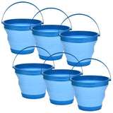 6x 7L Foldable Collapsible Silicone Bucket for Home/Hiking/Camping/Fishing -Blue V563-75192-BLUE-6X