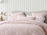 Bianca Ella Blush Cotton Chenille Floral Bedspread Set Super King V442-BCA-BEDSPREAD-ELLA-BLUSH-SK