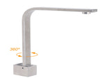 Brushed Nickel Square Spout Gooseneck Arm High Rise Bathtub Filler Water Outlet V1233-SP910BS