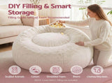 Artiss Bean Bag Chair Cover Soft Faux Fur Beanbag Cover Large Round Stuffed Animal BD-COVER-ROUND-BE