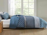 Classic Hydrangea Soft Quilted 3 Pc Bedspread & Pillow Cover Set V745-AC080501Q13U