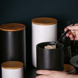 SKISUNO Ceramic Airtight Canister Set for Kitchen Storage, Spice Jars Container for Household Pantry V1189-WXFWAL-20260326-02420