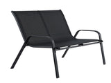 Gardeon Garden Bench Seat Steel Outdoor Patio Park Lounge Backyard Chair Black GB-STA-BENCH-BK