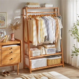Bamboo Garment Rack Portable Laundry Storage Nature V178-66777