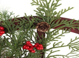 Red Truck Wheel Christmas Bowknot Wreath Fall Wreath Front Door Wooden Hanging Ornament Wreath V1294-YM0523-10320072