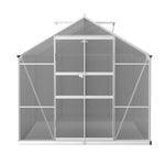 Green Fingers Greenhouse 3x2.5x2.26M Double Doors Aluminium Green House Garden Shed GH-ALU-C-308X250-DOU-AB