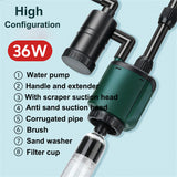 36W aquarium sand washer with plug adapter & 15W 66LED RGBW aluminum shell bracket light 40CM/28-key V201-BCJHDHLYG218